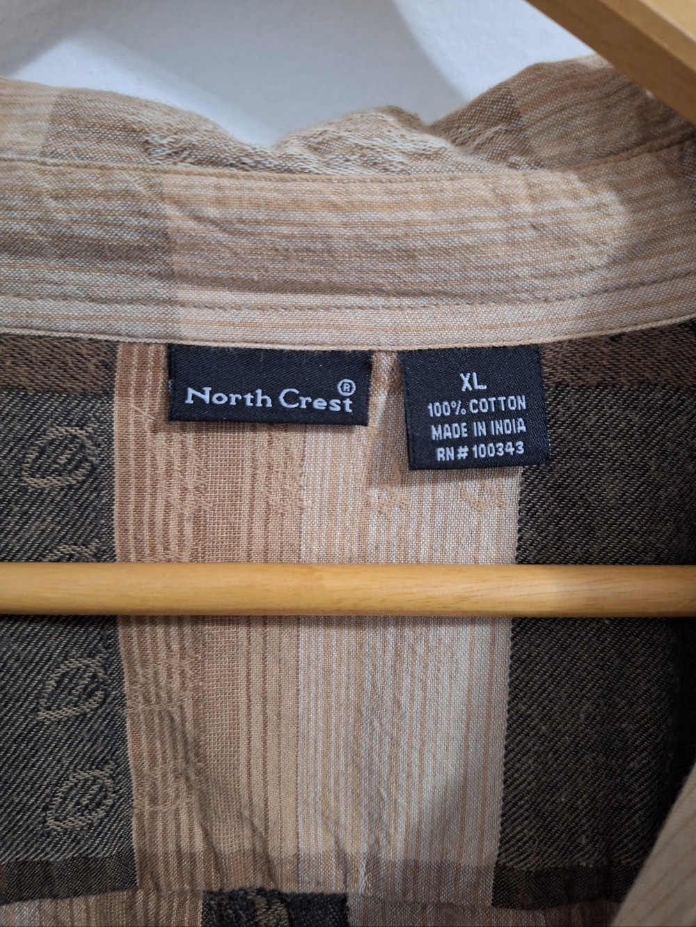Northcrest Plaid Cotton Shirt in Tan and Brown - Picture 6 of 10